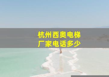 杭州西奥电梯厂家电话多少