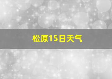 松原15日天气