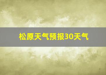 松原天气预报30天气