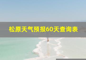 松原天气预报60天查询表