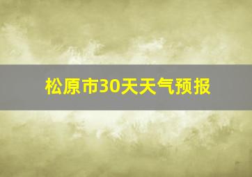 松原市30天天气预报