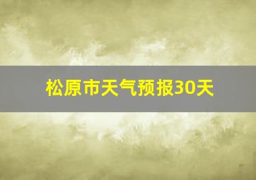 松原市天气预报30天