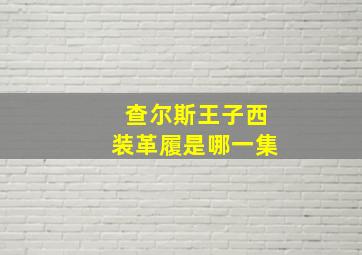 查尔斯王子西装革履是哪一集