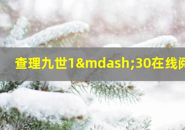 查理九世1—30在线阅读