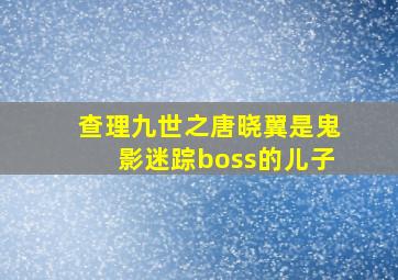 查理九世之唐晓翼是鬼影迷踪boss的儿子