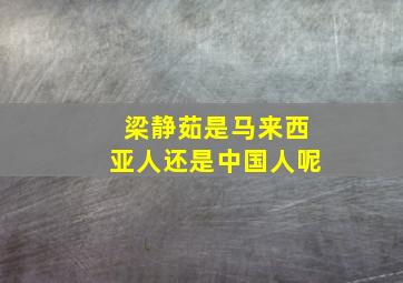 梁静茹是马来西亚人还是中国人呢