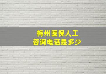 梅州医保人工咨询电话是多少