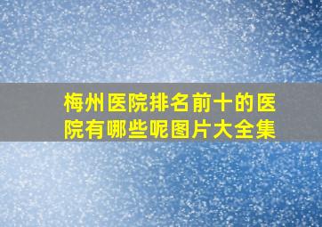 梅州医院排名前十的医院有哪些呢图片大全集