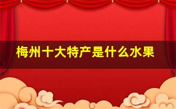 梅州十大特产是什么水果