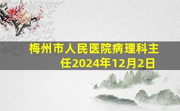 梅州市人民医院病理科主任2024年12月2日