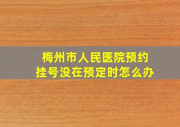 梅州市人民医院预约挂号没在预定时怎么办