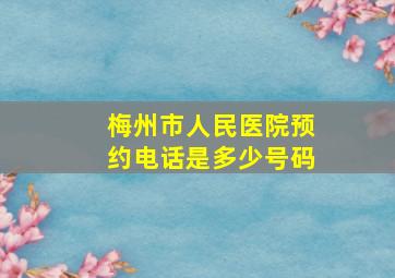 梅州市人民医院预约电话是多少号码