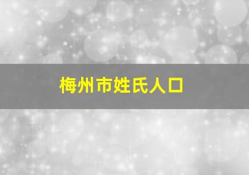 梅州市姓氏人口