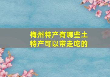 梅州特产有哪些土特产可以带走吃的