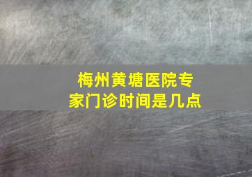 梅州黄塘医院专家门诊时间是几点