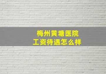 梅州黄塘医院工资待遇怎么样