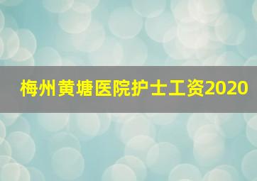 梅州黄塘医院护士工资2020