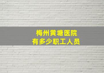 梅州黄塘医院有多少职工人员