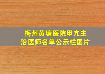 梅州黄塘医院甲亢主治医师名单公示栏图片