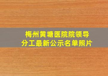 梅州黄塘医院院领导分工最新公示名单照片