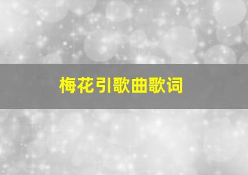 梅花引歌曲歌词