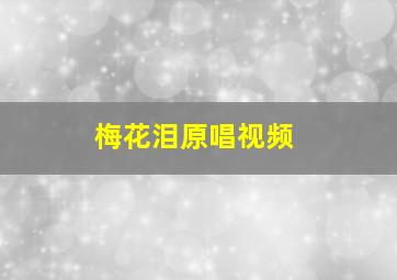 梅花泪原唱视频