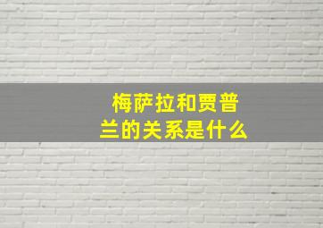 梅萨拉和贾普兰的关系是什么