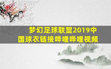 梦幻足球联盟2019中国球衣链接哔哩哔哩视频