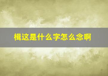 楫这是什么字怎么念啊