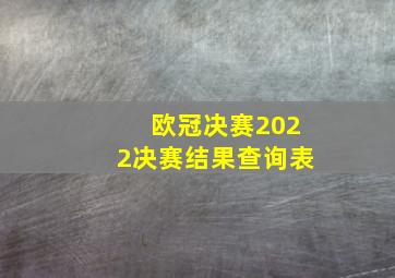 欧冠决赛2022决赛结果查询表