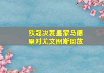 欧冠决赛皇家马德里对尤文图斯回放