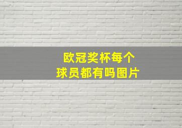 欧冠奖杯每个球员都有吗图片