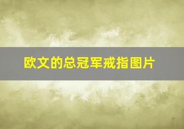 欧文的总冠军戒指图片