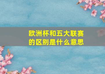 欧洲杯和五大联赛的区别是什么意思