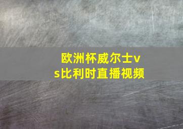 欧洲杯威尔士vs比利时直播视频