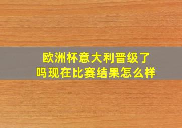 欧洲杯意大利晋级了吗现在比赛结果怎么样