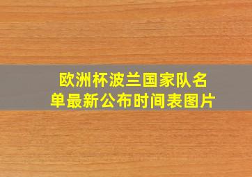 欧洲杯波兰国家队名单最新公布时间表图片