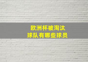 欧洲杯被淘汰球队有哪些球员