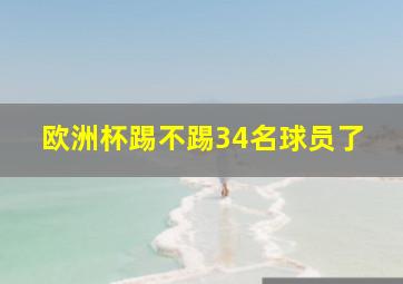 欧洲杯踢不踢34名球员了