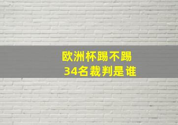 欧洲杯踢不踢34名裁判是谁