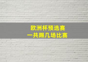 欧洲杯预选赛一共踢几场比赛