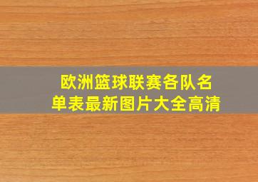 欧洲篮球联赛各队名单表最新图片大全高清