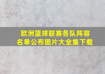 欧洲篮球联赛各队阵容名单公布图片大全集下载