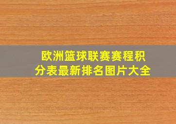 欧洲篮球联赛赛程积分表最新排名图片大全