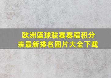 欧洲篮球联赛赛程积分表最新排名图片大全下载