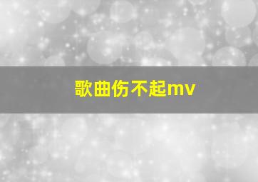 歌曲伤不起mv