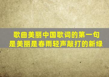 歌曲美丽中国歌词的第一句是美丽是春雨轻声敲打的新绿