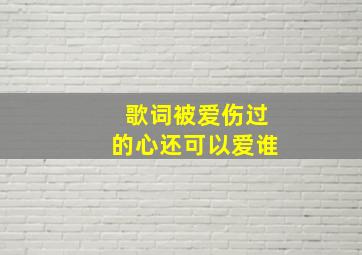 歌词被爱伤过的心还可以爱谁