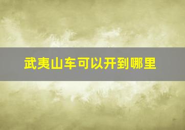 武夷山车可以开到哪里