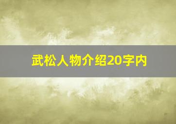 武松人物介绍20字内